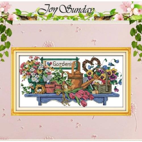 I Love Gardening Patterns Counted Cross Stitch 11CT 14CT Cross Stitch Sets Wholesale Cross-stitch Kits Embroidery Needlework