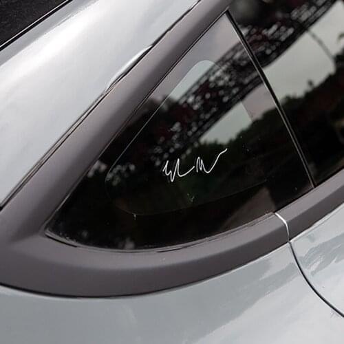 MUSK Signature Sticker For Tesla Model S 3 X Y Accessories Creative Automobile Decals Triangle Window Trunk Doors Windows