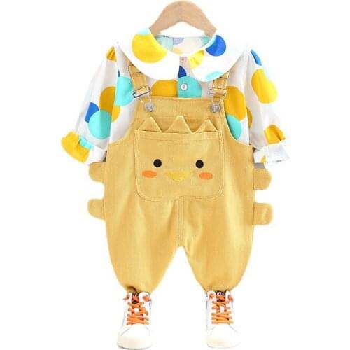 New Spring Autumn Baby Girls Clothes Suit Children Boys Printing Shirt Overalls 2Pcs/Set Toddler Sport Costume Kids Tracksuits