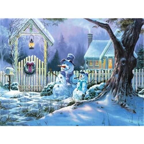 Landscape Winter Snow Scenery DIY Cross Stitch Embroidery 11CT Kits Needlework Craft Set Cotton Thread Printed Room