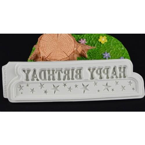 Happy Birthday Letters Fondant Cake Decorating Cake Border Silicone Chocolate Candy Mold