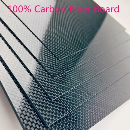 3K Full Carbon Fiber 230mm X 170mm 0.5/1/1.5/2/3mm Thickness Real Carbon Fiber Plate Panel Sheets High Composite Hardness RC