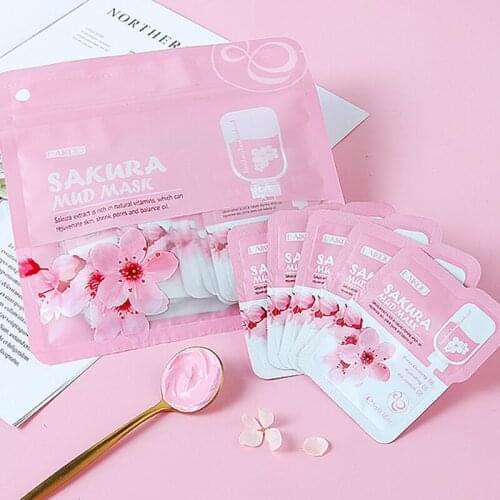 Sakura Moisturizing Sleeping Mud Mask Anti Wrinkle Deep Hydrating Sleep Mask Night Repair Cleansing Shrink Pores Skin Care TSLM1
