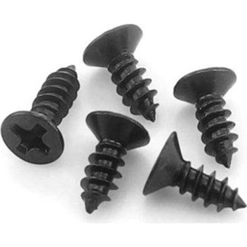 100pcs/Lot Black Cross Recessed Flat Countersunk Head Phillips Self Tapping Screw Wood Screw M1 M1.2 M1.4 M1.7 M2
