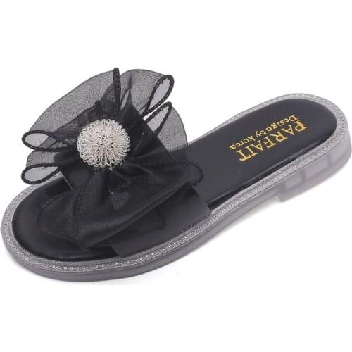 Childrens Slippers Kids 2021 Summer New Bow-knot Outer Wear Girls Princesses Soft-soled Flip-flops Causal Flats Cute for Girls