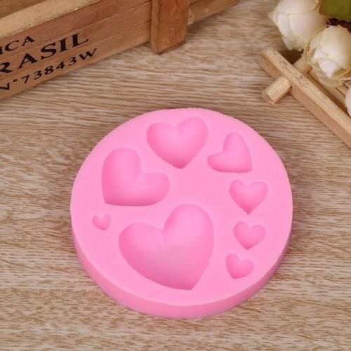 Loving Heart Shape Silicone Fondant Mold DIY Colorful Sweet Heart Chocolate Candy Paste Cake Decorating Tool Mold
