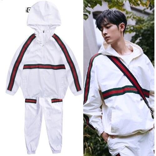 Hip Hop Dance Costumes Men Women Jazz Clothing White Hooded Top Pants Street Dancing Performance Wear Team Stage Outfit DN5357