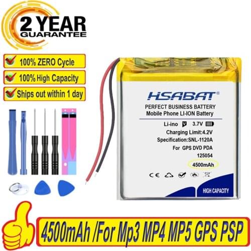 Top Brand 100% New 4500mAh 125054 Battery for Mp3 MP4 MP5 GPS PSP Batteries + free tools