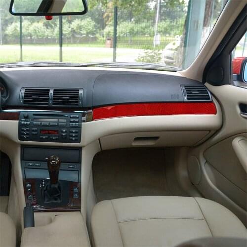 Carbon Fiber Interior Decal Decal Frame Cover Trim for BMW E46 315 318 320 325 330 M3 1998-2005 Co-pilot Dashboard Panel Stripe