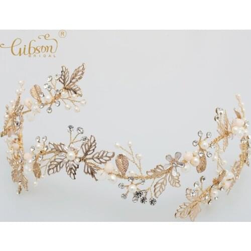 Gorgeous Handmade Leaf Wedding Tiara Headband Jewelry Victorian Wedding Dress Accessories Wedding Party Favors