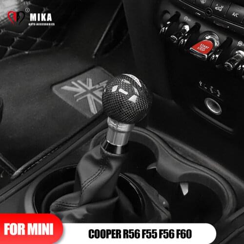 Replacement Genuine Carbon Fiber For Mini Cooper R56 F55 F56 F60 Car Inner Handle Gear Shift Knob Cover Auto Accessories Styling