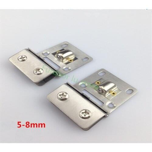 Stainless steel galss clips, bar glass door/cabinets/showcase single hinge,hardware Suitable for glass thickness 5-8mm