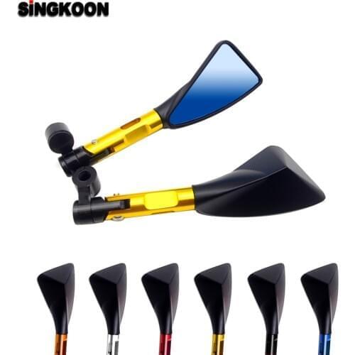 8 10mm Universal Motorcycle Mirror CNC Aluminum Rearview Side Mirrors FOR Suzuki gn 250 yamaha bws 125 jawa 350 polaris rzr 1000