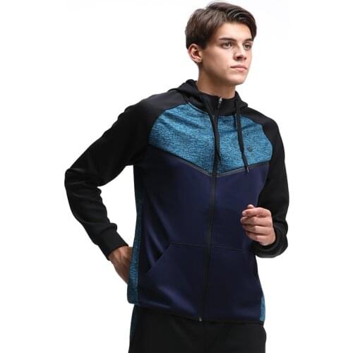 Winter men sport Jacket Fitness Long Sleeve Hooded Tight Hoodies Zipper Slim Hiking Sweatshirts Male Gym Training Jackets