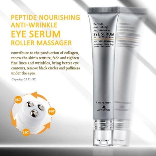 1PC Peptide Collagen Eye Cream Roller Massager Eye Patches Anti Wrinkle Anti-aging Remover Dark Circles Against Eye Puffines