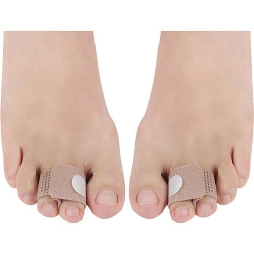 2Pcs Broken Toe Wraps Day Night Foot Care Tool Splint Toe Separator Protector Straightener Corrector Fabric Toe Splint Cushioned