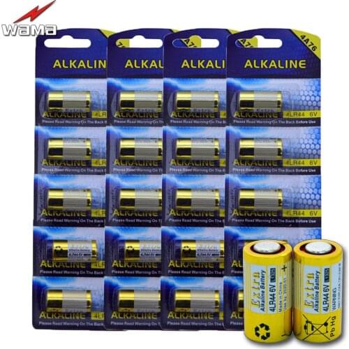 20pcs/4pack Wama 4LR44 6V Dry Alkaline Batteries Cells Cosmetic Pen Dog Bark Control Camera 28A 4AG13 544 L1325 4A76 Battery New