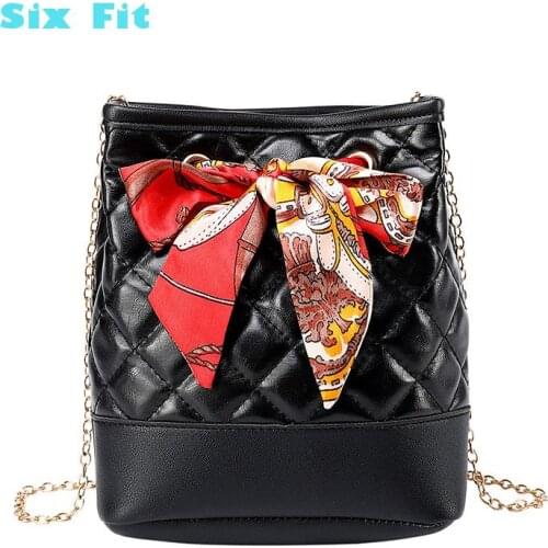 2021 Women Korean PU Leather Handbag Lady Crossbody Bag Tote Messenger Satchel Purse with Scarf Spring Shoulder Phone Bag sac