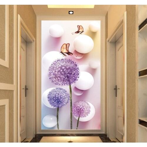 3 d large background wallpaper wallpaper wall painting porch contracted dandelion corridors aisle background wall paper