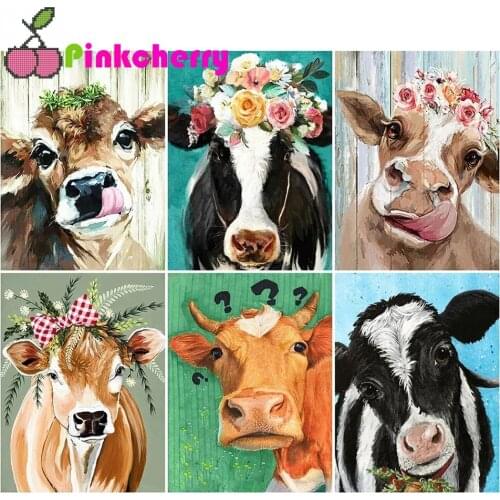 Cattle 5D DIY Diamond Painting Full Square Round Drill Milk cow mosaic Diamond Embroidery gift home decor k1126