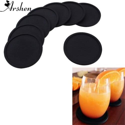 Arshen Silicone Round Cup Mat Kung Fu Tea Trays Heat Insulation Non-slip Table Placemats Coaster Coffee Cups Mugs Drinks Mug Pad