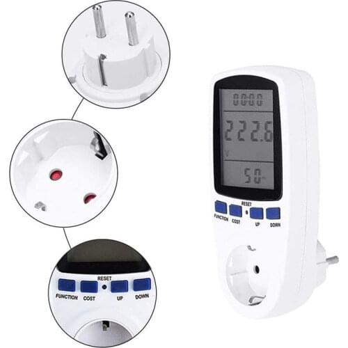 EU Plug Digital Voltage Wattmeter Power Analyzer Electronic Power Meter Energy Meter Automatic Kwh Power Switch
