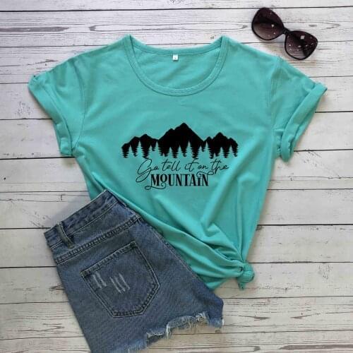 Go Tell It On The Mountains Unisex Short Sleeve Faith t Shirt Religion graphic slogan quote fashion church tees vintage tops