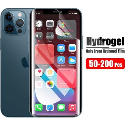 50-200Pcs Hydrogel Film On For Apple iPhone X XS Max XR 11 12 Pro 6 6S 7 8 Plus SE 2020 Screen Protector Front Protection Film