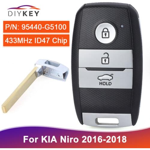 DIYKEY 95440-G5100 95440G5100 for KIA Niro 2016 2017 2018 Keyless Go Smart Remote Car Key Fob 3 Button 433MHz with ID47 Chip