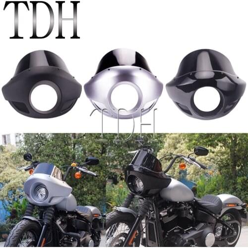 Short Windshield 5 3/4" Headlight Fairing Cowl Mask W/ Mount For Harley Sportster XL883 XL1200 Touring Road King Street Bob Dyna