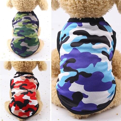Summer Military Dogs Uniform Mesh Camouflage Vest For Small Dogs Clothes Ventilation Cool Sports Vest Puppy Bulldog Thin Clothes
