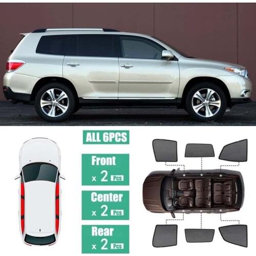 Side Windows Magnetic Sun Shade UV Protection Ray Blocking Mesh Visor Fit For Toyota Highlander 2008-2014