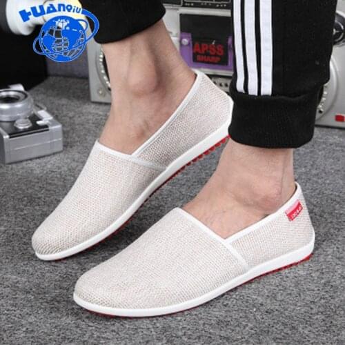 2019 Hot Sale Men Casual Shoes Summer White Canvas Shoes Men Canvas Espadrilles Soft Driving Shoes Slip On Mens Flats ZLL705