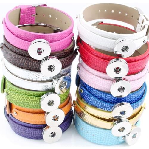 13 Colors PU Leather Bracelets For Men DIY Metal Snap Button Bracelet Watches Women One Direction (fit 18mm 20mm Snap) ZE411