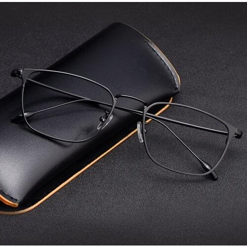 Pure Titanium Eyeglasses Frame Men Square Vintage Optical Myopia Prescription Glasses Frame Male Ultralight Luxury Brand Eyewear