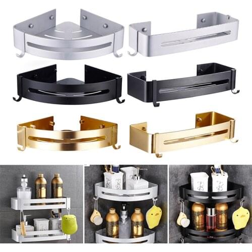 Punch-Free Aluminum Alloy Toilet Storage Rack Bathroom Storage Rack/Corner Rack For Home Bathroom Storage Accessories Rangement