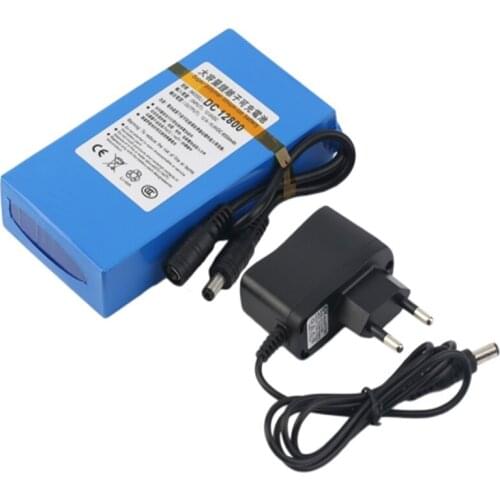 GTF 12V Lithium Battery Pack DC12800 Rechargeable 8000mAh Battery Pack Monitoring Motor LED Outdoor Standby Power Battery EU/US
