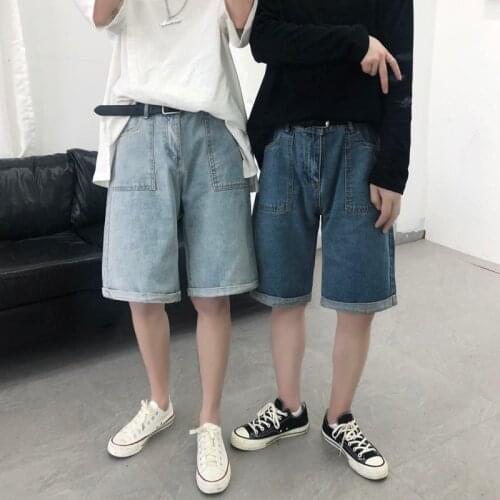 Casual Denim Shorts Trendy Brand Loose Straight Wide-leg Five-point Pants Fashion Washed Jeans Spring Summer Thin Streetwear