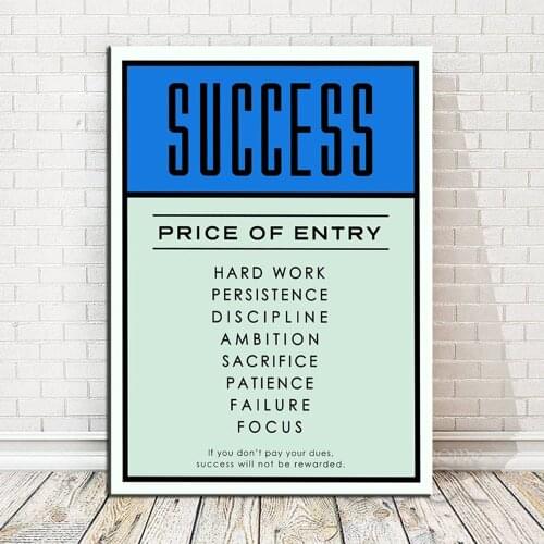 Nordic Inspirational Typography Success Quotes Poster Print Wall Art Living Room Canvas Painting Home Decor No Frame