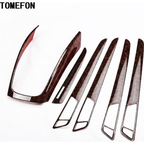 TOMEFON For Audi Q5 2013-2016 ABS Plastic Speacial Brown Paint Inner Door Handle Cover Front Gear Shift Panel Frame Interior