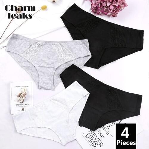 Charmleaks Womens Panties Cotton Briefs Soft Underwear Solid Color Breifs Cotton Soft Underwear Women Fashion Hipster Panties