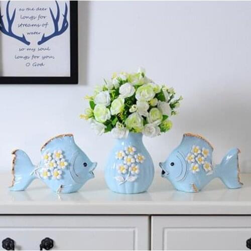European-style home decorations, living room and office decoration, creative wedding decoration gifts, ceramic fish crafts