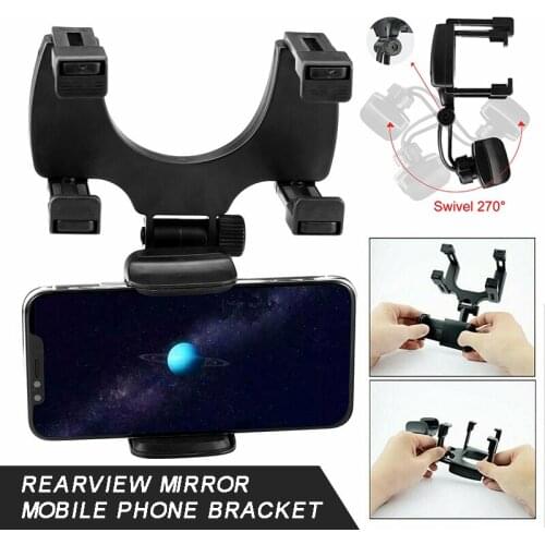 Universal Car Rearview Mirror Stands Adjustable Cell Phone Clip-on Mount Stand Holder Driving Recorder Fixing Clip