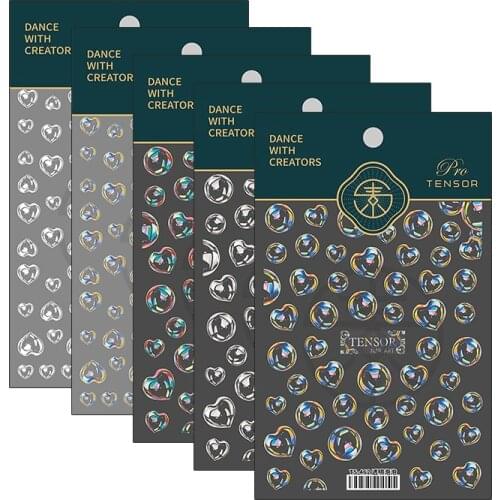 Japanese 5D Embossed Nail Stickers Frosted Thin Transparent Adhesive Thin Tough Tansparent Bubbles Nail Decals