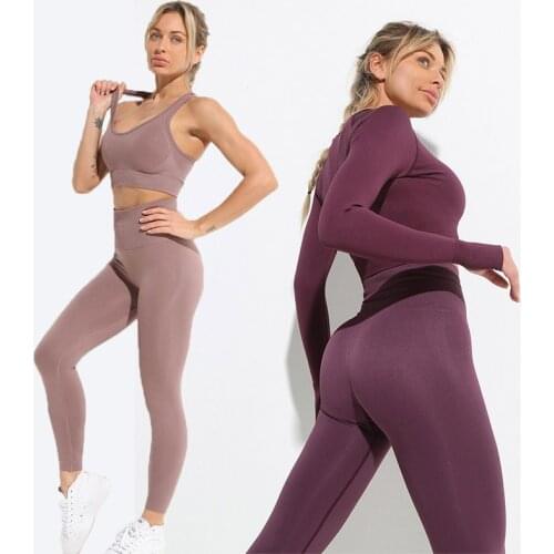 2021 New 2/3/4 pcs Seamless Yoga Set Workout Clothes for Women Sportswear Gym Outfits Sport Suit Fitness Clothing Leggings