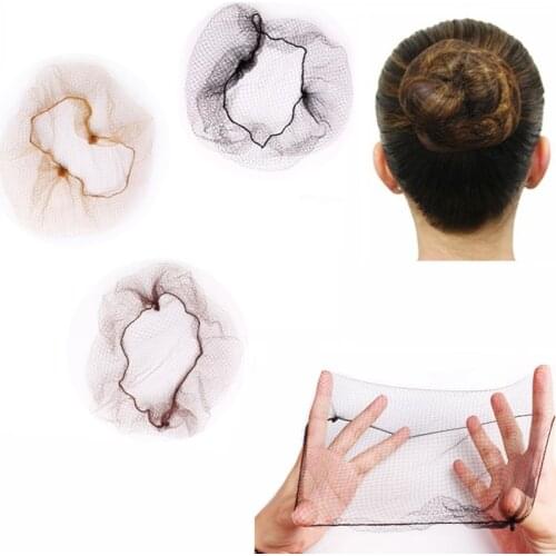 10PCS Top quality nylon hair net star dance recital Buns / Hair Extension Weaving cap brown hairnets invisible disposable 20inch