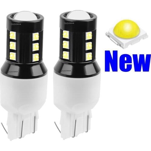 2PCS New T20 W21/5W 7443 LED Car Tail Brake Light Turn Signal Bulb Auto Rear Fog Lamp Daytime Running Light White Yellow Red