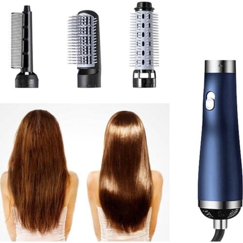 3 In 1 Hair Hot-Air Brushes Blow Dryer Comb Negative Ion Curler with Anti Scalding Hair Dryer Hair Straightener Hair Curler
