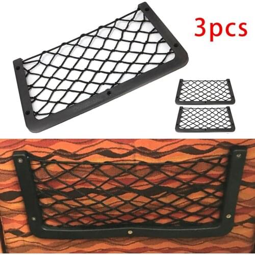 3x Large Plastic Mesh Storage Mesh Bags Storage Net Pocket Camper Van Caravan For T4 T5 RV Boat Large Pocket Organizer Holder