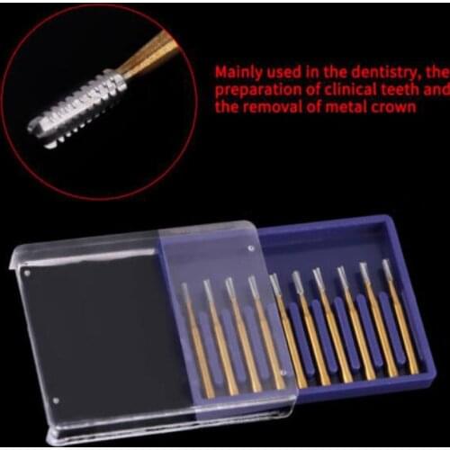5pcs /set High Speed Dental Tungsten Steel Crown Metal Cutting Burs Cutting bit set